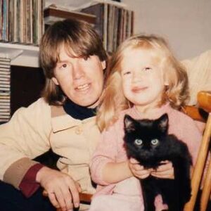 1983 Dad with Sarai and cat