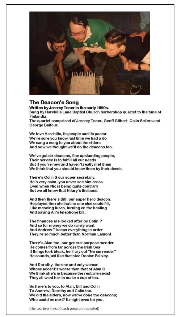 Image of Lyrics to The Deacon's Song by Jeremy Toner