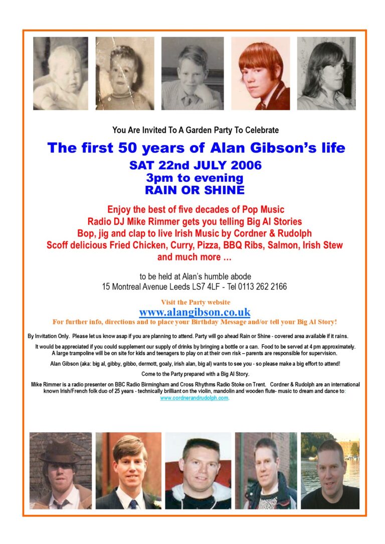 Image of Printed Invitation Big Al 50th