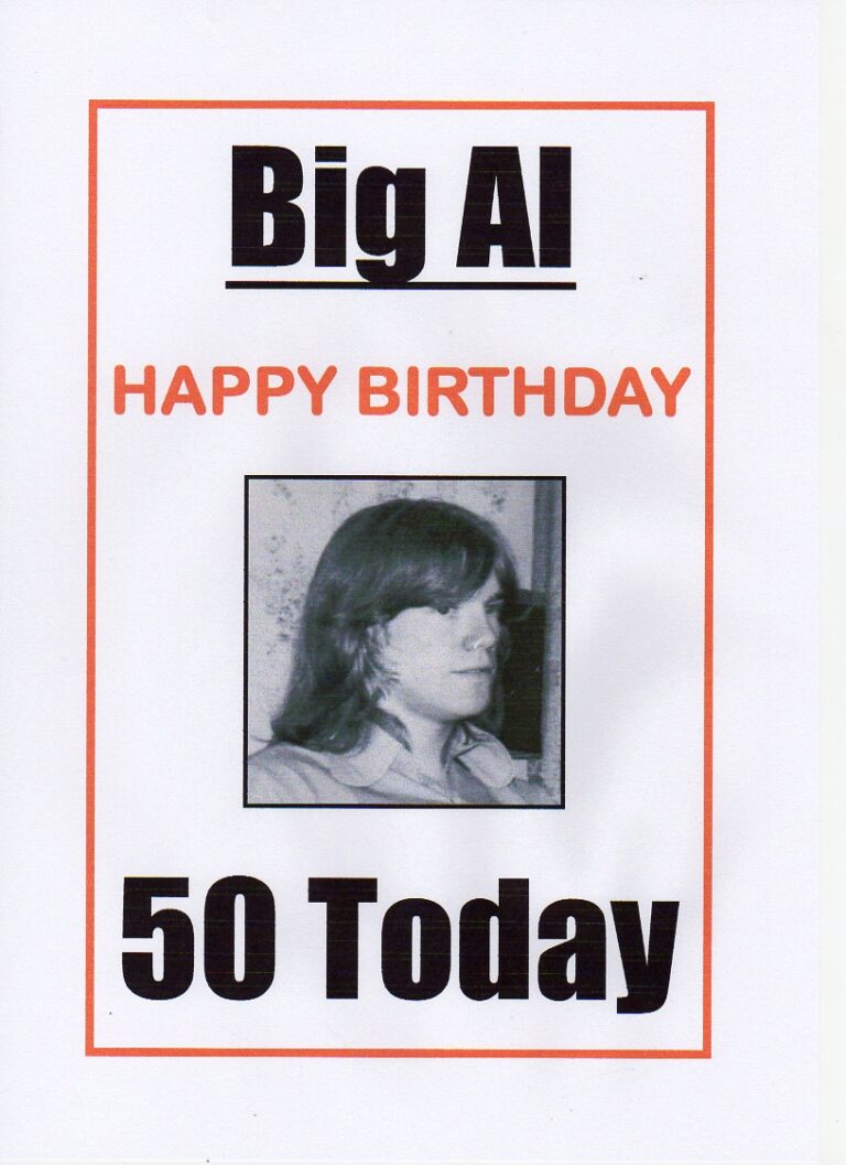 Image of a Printed Big Al 50 Today